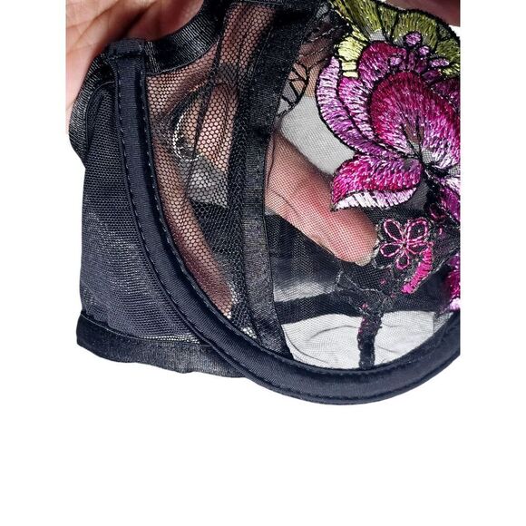 NWT Adored By Adore Me Women's Jamilla Unlined Underwire Bra Lace Black 34C - Picture 8 of 9